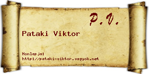 Pataki Viktor névjegykártya